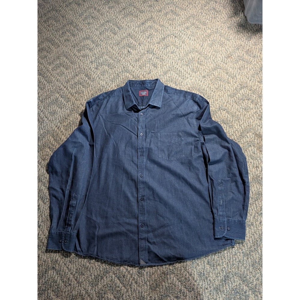 UNTUCKit Mens Cinzano WF Blue Cotton Wrinkle Free Shirt XXXL 3XL 40469 Regular